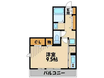 ARC-EN-CIEL(ワンルーム/1階)の間取り写真