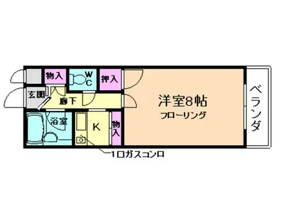 REST SUN-PIER(1K/3階)の間取り写真