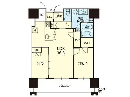 MJR熊本ゲートタワー 1804号(2SLDK/18階)の間取り写真