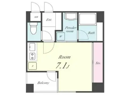 フィリアルコート(ワンルーム/1階)の間取り写真