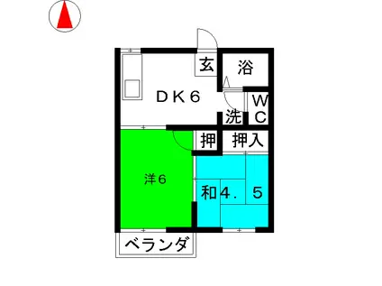 フォーブルサフラン(2DK/1階)の間取り写真