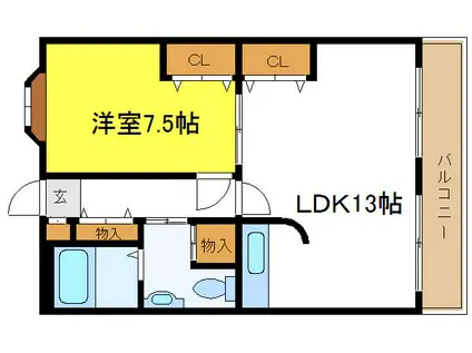 グランエトワール(1LDK/4階)の間取り写真
