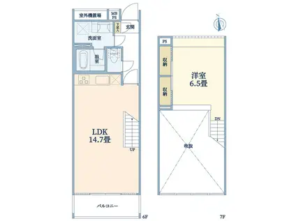 ウェルスクエア碑文谷(1LDK/6階)の間取り写真