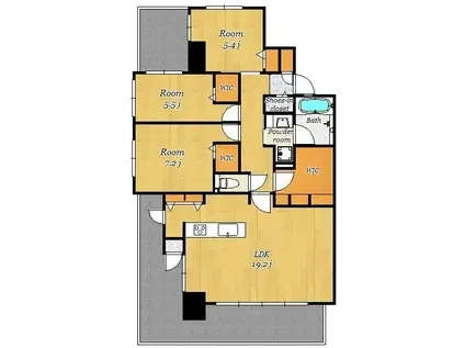 エイルマンション藤崎宮前(3SLDK/4階)の間取り写真