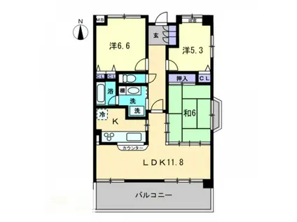 サウスフォレスト(3LDK/7階)の間取り写真