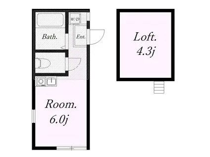 ユナイト市場キューピット(ワンルーム/2階)の間取り写真