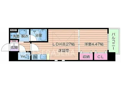 アーバネックス梅田東(1LDK/7階)の間取り写真
