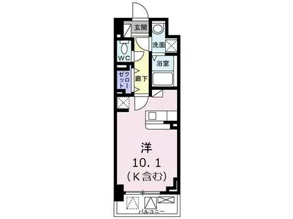 スカイブルー・ヨシ(1K/2階)の間取り写真