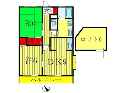 サンライトパティオ上本郷(2DK/2階)の間取り写真