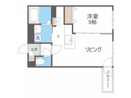 シティレジデンス(1LDK/2階)の間取り写真