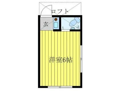 山岸マンションA(ワンルーム/2階)の間取り写真