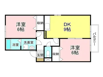 CASA甲賀(2DK/2階)の間取り写真