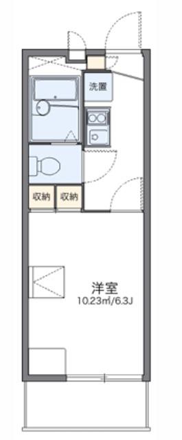 レオパレスWAKABASEKI(1K/2階)の間取り写真