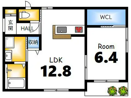 IL VENTO(1LDK/3階)の間取り写真