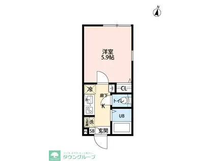 J TERRACE興野(1K/3階)の間取り写真