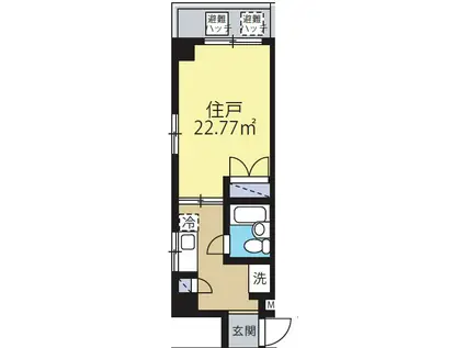 ハナブサマンション(1K/4階)の間取り写真