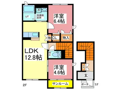 CITRUS福井新(2LDK/2階)の間取り写真