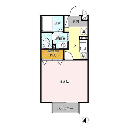 シャルマン(1K/2階)の間取り写真