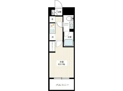 AZEST堀切菖蒲園III(1K/4階)の間取り写真