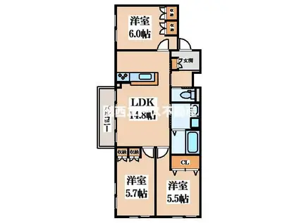 CASA CANELE(3LDK/2階)の間取り写真