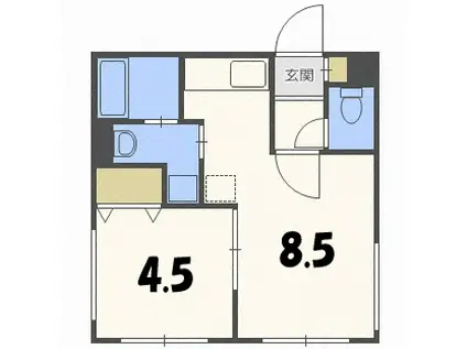 SOPHIA 旧ソティーナ(1LDK/1階)の間取り写真