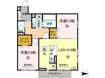 サンドルフ高須II番館(2LDK/3階)の間取り写真