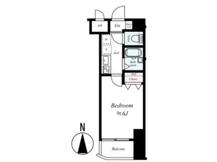 プレールアパートメント芦花公園(1K/2階)の間取り写真