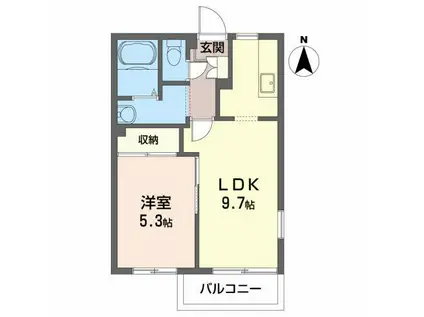 セント・アンドリュース(1LDK/2階)の間取り写真
