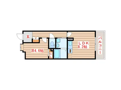パークフラッツ五橋(1LDK/3階)の間取り写真