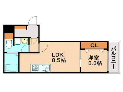 アーバンヴィラ南福岡(1LDK/3階)の間取り写真