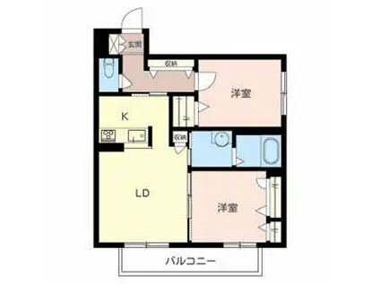 シャーメゾン6番館(2LDK/2階)の間取り写真