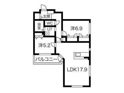 地下鉄東山線 岩塚駅 徒歩9分 3階建 築15年(2LDK/1階)の間取り写真