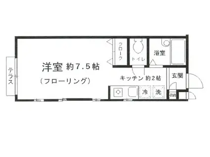 カーサミラ(ワンルーム/1階)の間取り写真