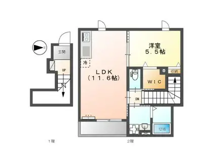 グランディオ(1LDK/2階)の間取り写真