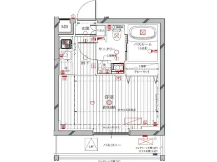 レガリス中野鷺宮(1K/2階)の間取り写真
