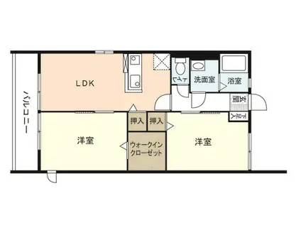 ルミエール己斐上(2LDK/2階)の間取り写真