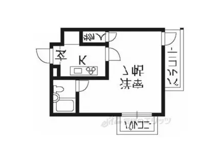 インペリアル桜(1K/2階)の間取り写真