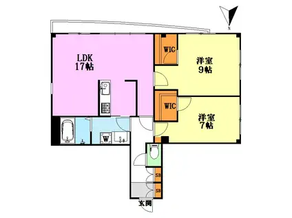 コーポ・大同(2LDK/3階)の間取り写真