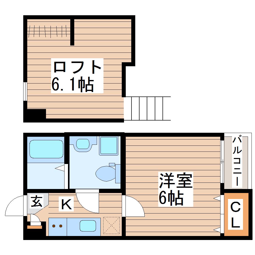 KOMANEKA(1K/1階)の間取り写真