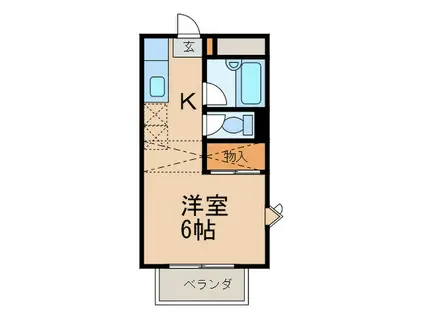 フォーレスト本山(1K/2階)の間取り写真