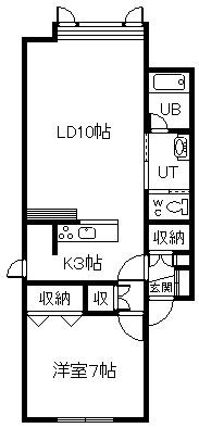 MYM25(1LDK/1階)の間取り写真