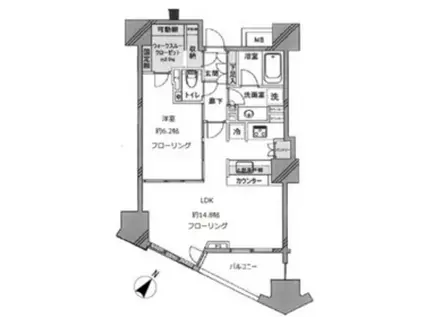 パークホームズ横濱山下町88番地(1LDK/8階)の間取り写真