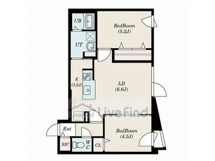 SUS平岸(2LDK/2階)の間取り写真