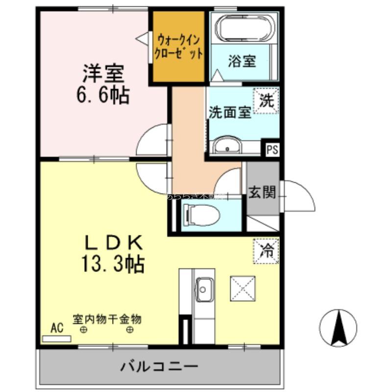 メゾンSOIEII(1LDK/1階)の間取り写真