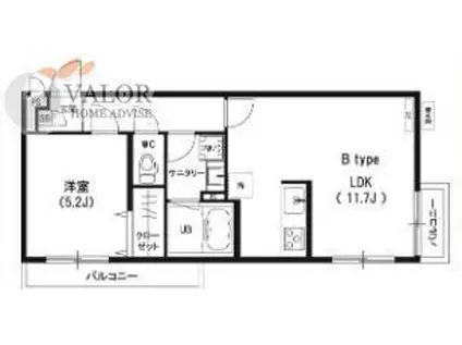 リモデ県庁前(ワンルーム/5階)の間取り写真
