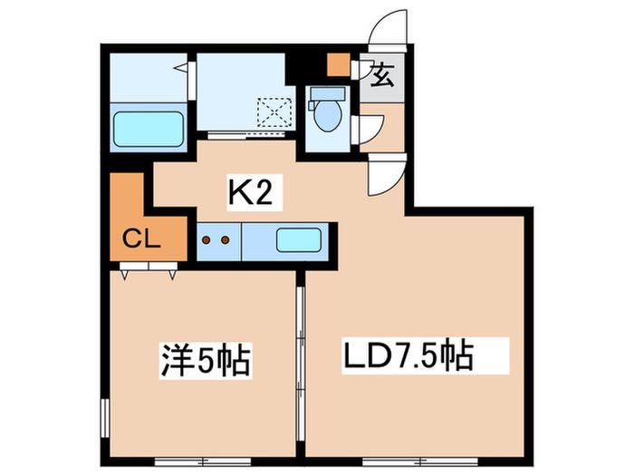 DAYS山鼻(1LDK/3階)の間取り写真