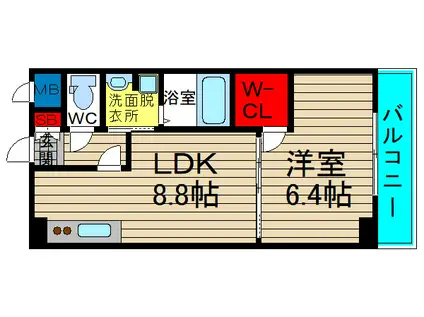 アプリーレ堺筋本町(1LDK/5階)の間取り写真