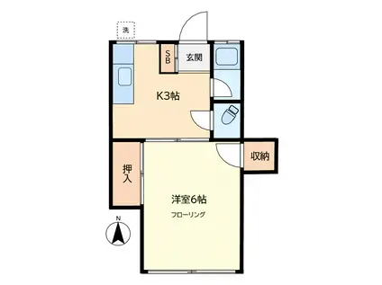 定山荘(1K/1階)の間取り写真