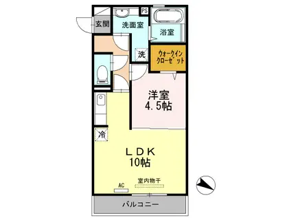 パレス丹波参番館(1LDK/2階)の間取り写真