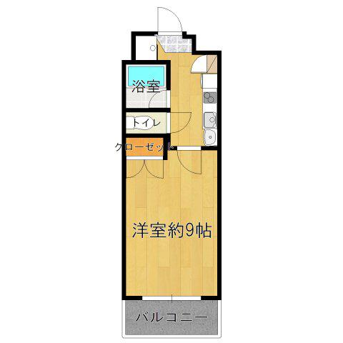 スカラコート麻布十番(1K/3階)の間取り写真